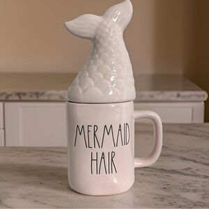 Rae Dunn “Mermaid Hair Don’t Care” Ceramic Coffee Mug with Topper